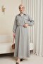 Elastic Waist Skirt Suit - Gray