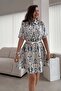 Ecru Marine Patterned Dress - 5