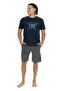 Men's Short Sleeve Crew Neck Shorts Pajama Set