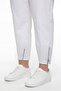 Women's White Summer Slim Trousers with Belt and Accessory Detail on the Leg - 3