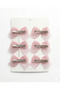 Multi-Colored 6-Piece Ribbon Bow Clip Buckle Set - 3