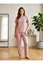 Women's Zero Collar Polyviscon Short Sleeve Pajama Set