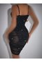 Glittery Transparent Black Dress - 2