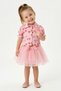 Baby Girl Birthday Party Wedding Dress Double Suit Short Sleeve Cherry Tulle Lined