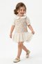 Baby Girl Birthday Party Wedding Dress Short Sleeve Lined Tulle Floral Collar - 5