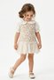 Baby Girl Birthday Party Wedding Dress Short Sleeve Lined Tulle Floral Collar