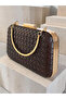 Brown Hand-Woven Leather Special Series Women's Evening Dress Bag - 8