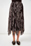 Women's Asymmetrical Tulle Chiffon Skirt 8061 - Brown