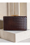 Brown Gold Detailed Hand-Woven Leather Special Series Women's Evening Dress Bag - 3