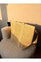 Women's Beige Straw Knitted Shoulder Bag - Large Size Summer Beach and Casual Handbag - 3