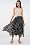 Women's Asymmetrical Tulle Chiffon Skirt 8061 - Black - 5