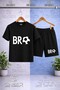 Children's Bro Top White Custom Printed Crew Neck 3-Piece T-Shirt - Shorts Set - 2