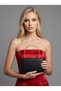 Black Color Gold Detailed Hand-Woven Leather Special Series Women's Evening Dress Bag