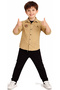 Boys' Embroidered Linen Shirt, Linen Trousers, T-Shirt Three-Piece Set - 2