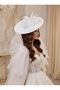 Luxury Custom Design Large Size Tulle Feathered Vintage Bridal Hat 40cm Wedding Bridal Hair Accessory - 3
