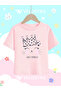 Girl's Princess Printed Oversize Comfortable Daily Use Combed Cotton T-Shirt - 2