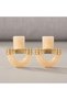 Vintage Women's Earrings, Non-Tarnishing, Gold Detailed, Cream Color, Martar Model - 2