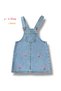Girl's Denim Gilet Set with Floral Embroidery Detail and Adjustable Straps