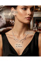 Vip Silver Color Zircon Stone Layered Waterway Model Necklace - 2