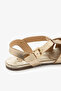Gold Genuine Leather Women's Strappy Cage Sandals - 8
