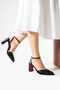 New Season Black Stiletto Mesh Beaded Knitted Heel Height 9cm Thick Heel - 2