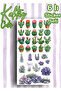 6Pcs Cactus and Succulent Themed Colorful Sticker Sheets Labels Agenda Bullet Journal Scrabook - 4