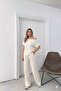 Women's Modal Fabric Casual Off-Shoulder Short Sleeve Blouse and Pants Two-Piece Set 0087 - 5