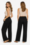 Women's Summer Wrinkled Trousers - Pocketed Model - 2