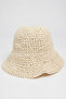 Women's Beige Summer Knitted Bucket Hat |   Sunscreen Trend Bucket Model - 6