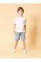 Boy's T-Shirt Shorts Set Short Sleeve 100% Cotton with Pockets Gray Leaf Print