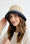 Women's Black Transitional Straw Knitted Bucket Bag |   Summer Beach and Vacation Hat - 3