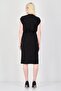 Women Solid Midi Dress, Black - 4