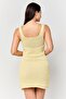Women Knitted Mini Dress, Yellow - 2