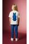 Blue Rabbit White T-Shirt and Blue Leggings 100% Cotton Girls' Set - 4