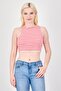 Women Crew Neck Sleeveless Stripe Tank Top, Multicolor