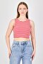 Women Crew Neck Sleeveless Stripe Tank Top, Multicolor