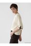 Ekru crew neck women's knit sweater from gulis clothing