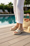 Women's Beige Thick Sole Casual Slippers – Comfortable Sole Stylish Design Summer Slippers - 4