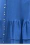 66002 Plus Size Skirt with Ruffled Sleeves and Elastic Muslin Fabric - Indigo - 2
