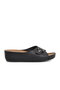 Black Gel Sole Women's Wedge Heel Slippers