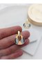 Orange Gray Claret Red Vintage Gold Women's Earrings - 2