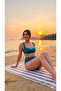 Petrol Green Draped Bikini Set High Waist Without Support and Underwire 2026 New Season - 2