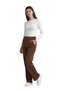 Brown High Waist Lycra Straight Cut Women's Palazzo Trousers with Pockets - 7