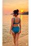 Petrol Green Draped Bikini Set High Waist Without Support and Underwire 2026 New Season - 3