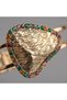Vintage Women's Handcuff Bracelet Bronze Authentic Jewelry Colorful Crystal Stone Embellished Triangle Model - 3
