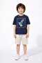 Eagle Printed Muslin Shorts and Top Summer Boy's Set - 3