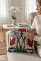 Decorative Tulip Pattern Cotton Throw Pillow Cover - 3