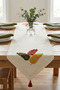 Başak Flower Patterned Punch Embroidered Tasseled Decorative Cotton Runner 40X130 cm - 6