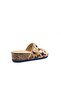 Butterfly and Flower Patterned Women's Double Buckle Beige Color Comfort Slippers - 4