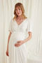 Clothing Lace Front Buttoned Maternity Nightgown - 4